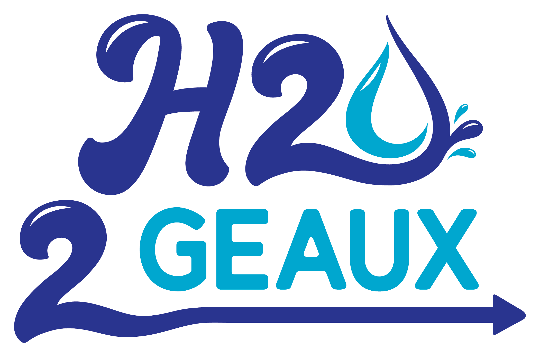 H2O 2 Geaux Logo - Sticker Outline